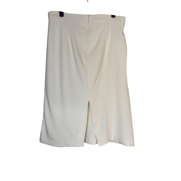 ZARA Large White Midi Skirt Back Slit 70% Viscose Blend Elegant & Versatile - Picture 6 of 13